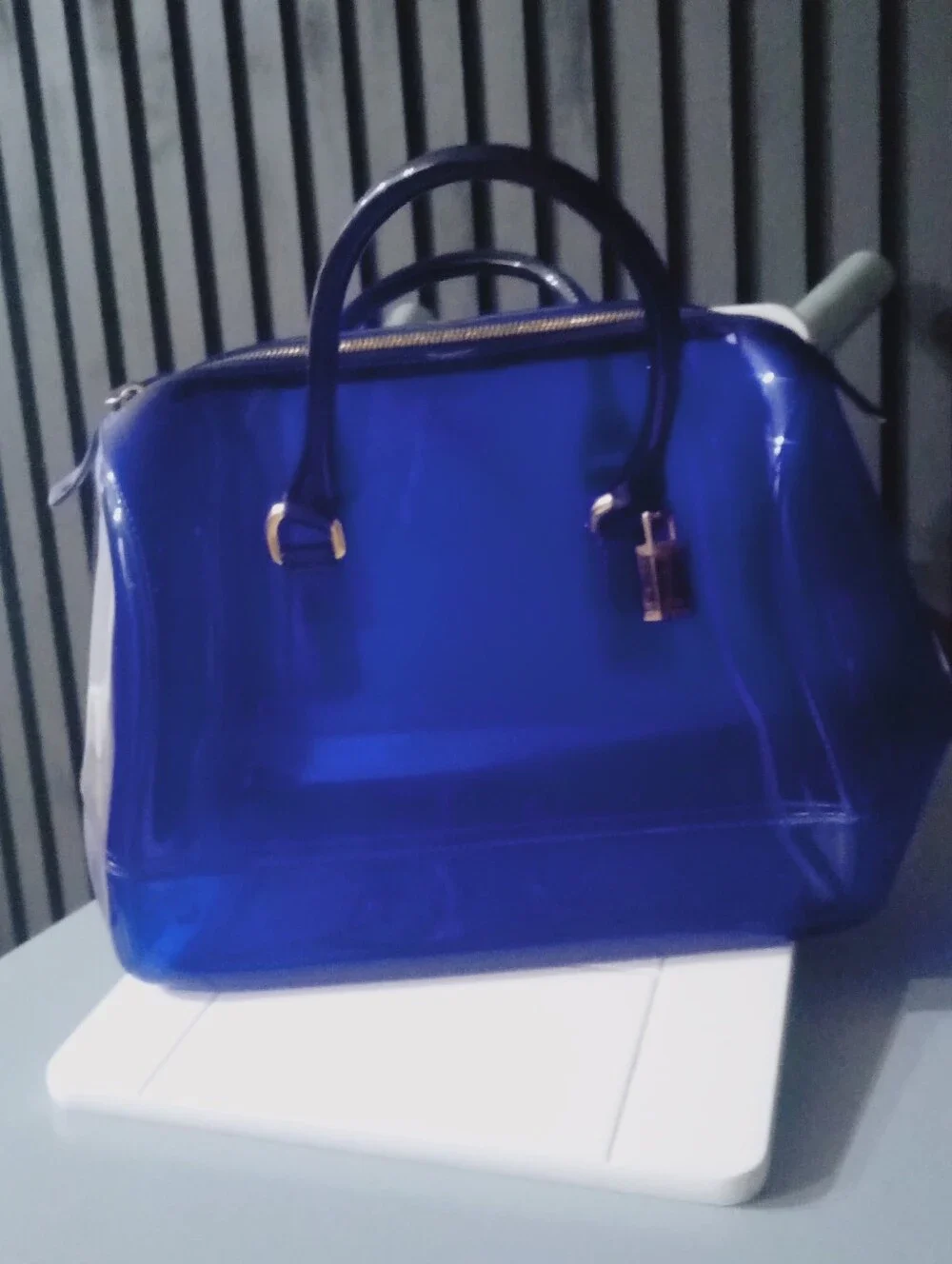 Blue Transparent Dome Satchel Handbag Make Furla